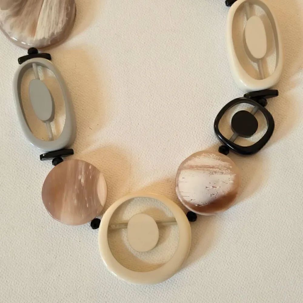 Statement Boho Geometric Chunky Chain Necklace - Picture 6 of 10